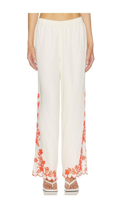 Amanda Uprichard Coraline Pants in Cream,Orange by AMANDA UPRICHARD