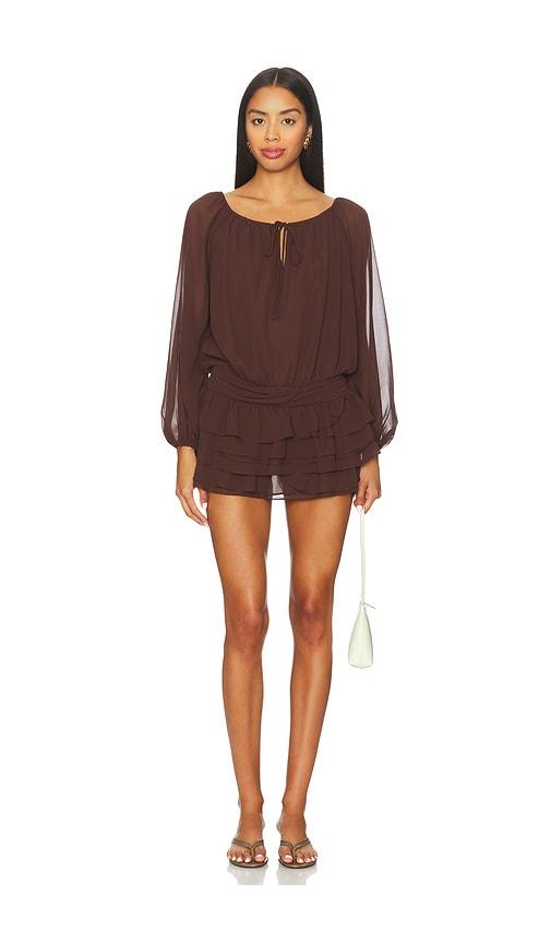 Amanda Uprichard Dallas Skort Romper in Brown by AMANDA UPRICHARD