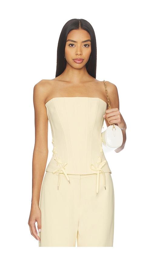 Amanda Uprichard Hathaway Top in Yellow by AMANDA UPRICHARD