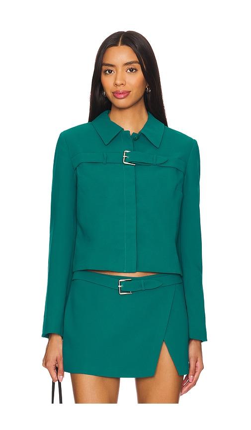 Amanda Uprichard Helsa Jacket in Teal by AMANDA UPRICHARD
