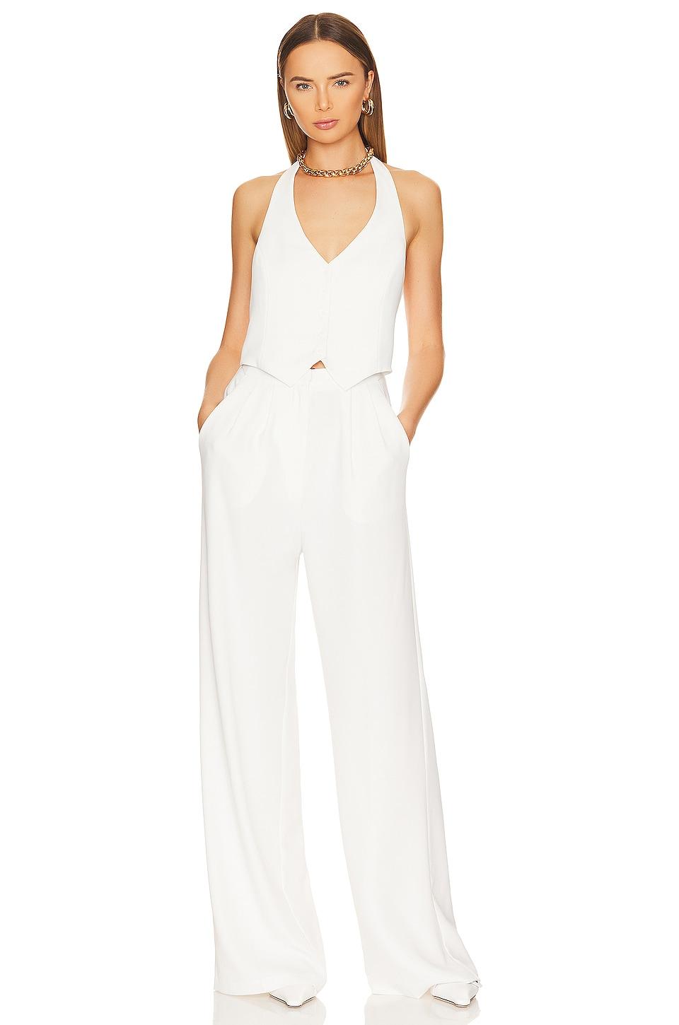 Amanda Uprichard Isadore Jumpsuit in Ivory by AMANDA UPRICHARD