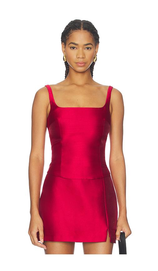 Amanda Uprichard Jacksonville Top in Red by AMANDA UPRICHARD