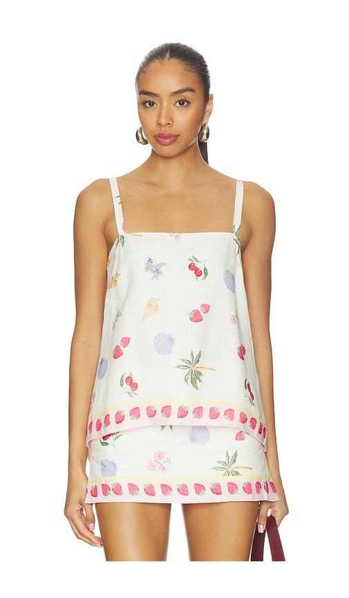 Amanda Uprichard Keyshia Top in Ivory,Pink by AMANDA UPRICHARD