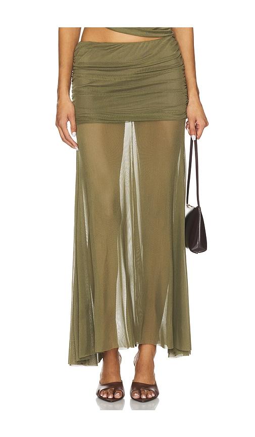 Amanda Uprichard Leo Skirt in Olive by AMANDA UPRICHARD