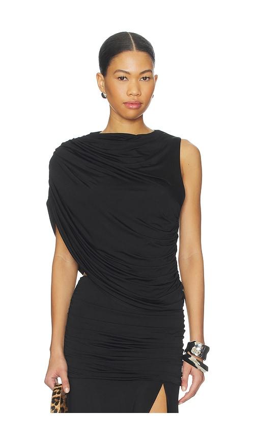 Amanda Uprichard Leo Top in Black by AMANDA UPRICHARD