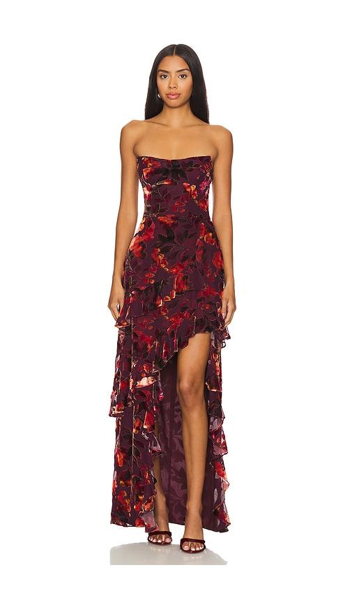 Amanda Uprichard Magnolia Maxi Dress in Burgundy by AMANDA UPRICHARD