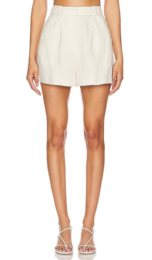 Amanda Uprichard Noah Shorts in Beige by AMANDA UPRICHARD