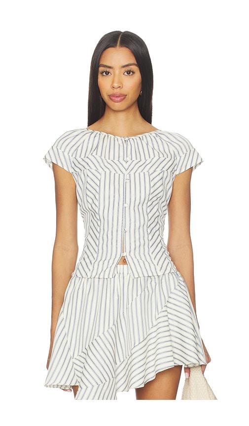 Amanda Uprichard Norina Top in Blue by AMANDA UPRICHARD
