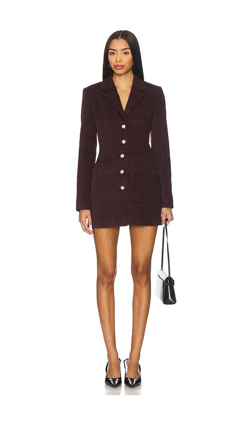 Amanda Uprichard Peralta Blazer Romper in Burgundy by AMANDA UPRICHARD