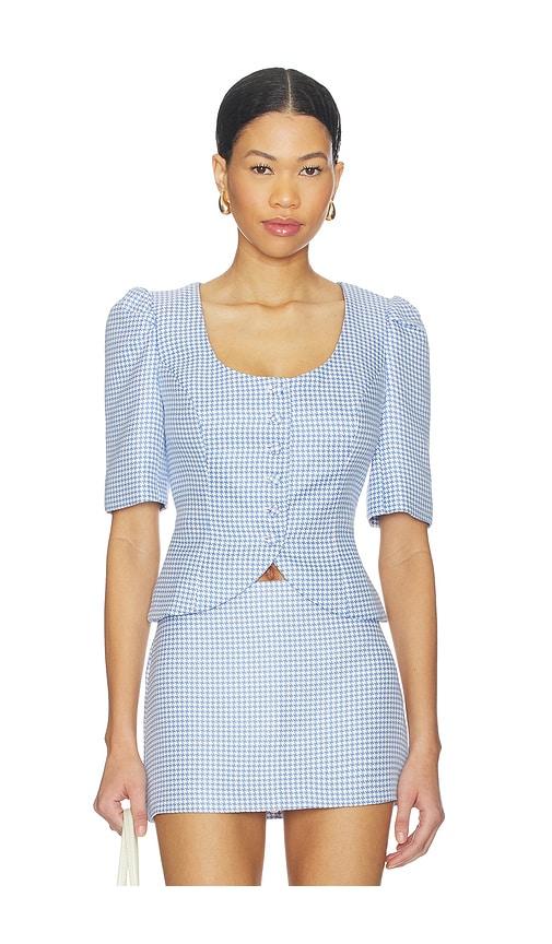 Amanda Uprichard Phoebe Top in Baby Blue by AMANDA UPRICHARD