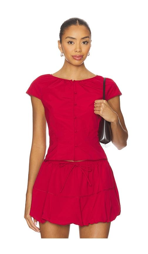 Amanda Uprichard Pinto Top in Red by AMANDA UPRICHARD