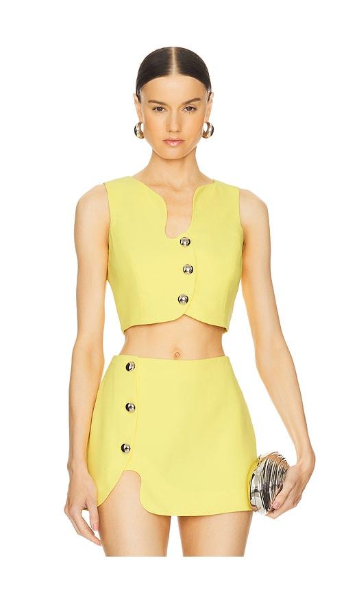 Amanda Uprichard Puzzle Vest in Yellow by AMANDA UPRICHARD