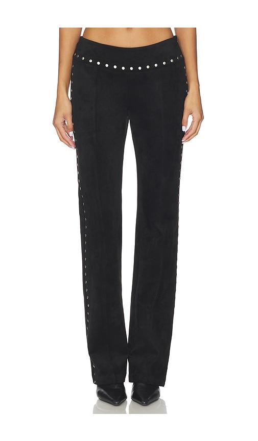 Amanda Uprichard Regency Suede Pants in Black by AMANDA UPRICHARD