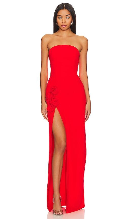 Amanda Uprichard X REVOLVE Wolfe Gown in Red by AMANDA UPRICHARD