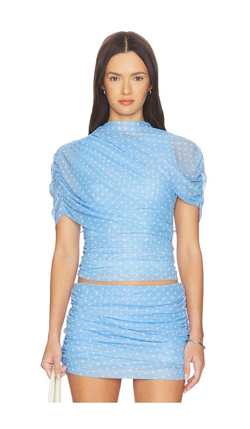 Amanda Uprichard X Revolve Evianna Top in Baby Blue by AMANDA UPRICHARD