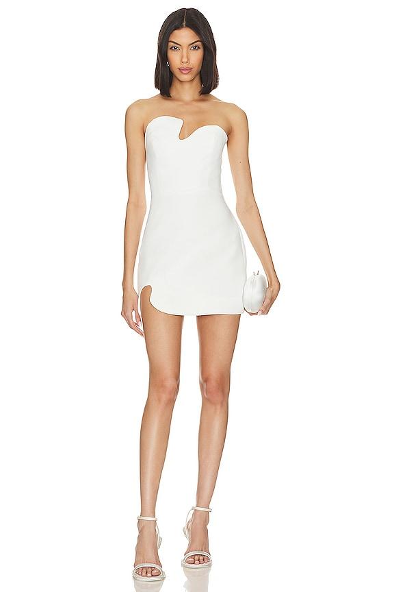 Amanda Uprichard X Revolve Strapless Puzzle Mini Dress in Ivory by AMANDA UPRICHARD