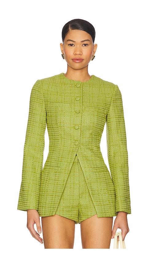 Amanda Uprichard x REVOLVE Berlin Jacket in Green by AMANDA UPRICHARD