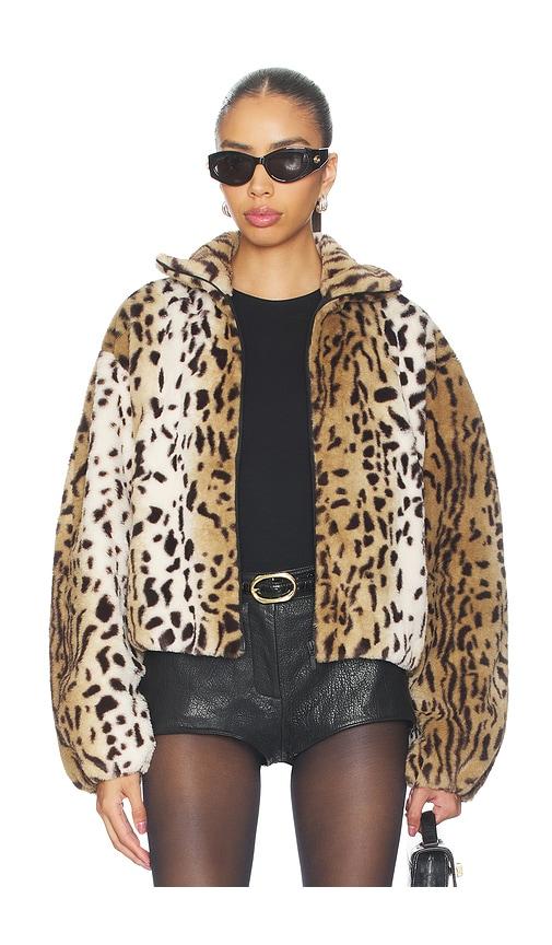 Amanda Uprichard x REVOLVE Como Bomber Jacket in Brown by AMANDA UPRICHARD