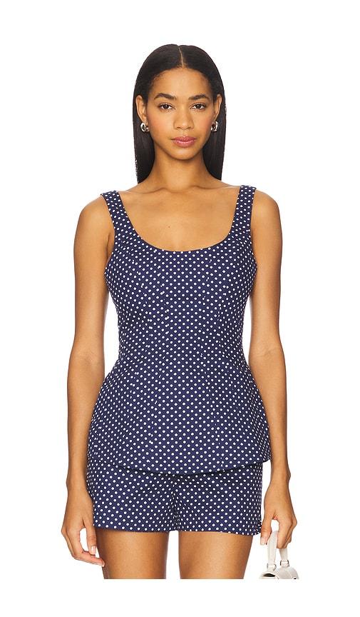 Amanda Uprichard x REVOLVE Empire Top in Navy by AMANDA UPRICHARD