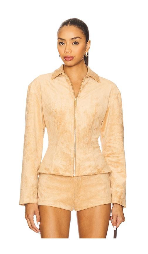 Amanda Uprichard x REVOLVE Grace Jacket in Tan by AMANDA UPRICHARD