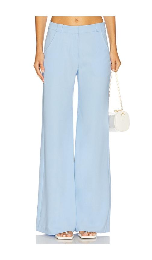 Amanda Uprichard x REVOLVE Saddler Pants in Baby Blue by AMANDA UPRICHARD