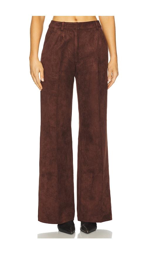 Amanda Uprichard x REVOLVE Slater Suede Pants in Chocolate by AMANDA UPRICHARD