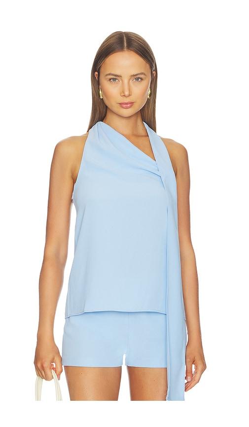 Amanda Uprichard x REVOLVE Sonya Top with Fringe in Baby Blue by AMANDA UPRICHARD