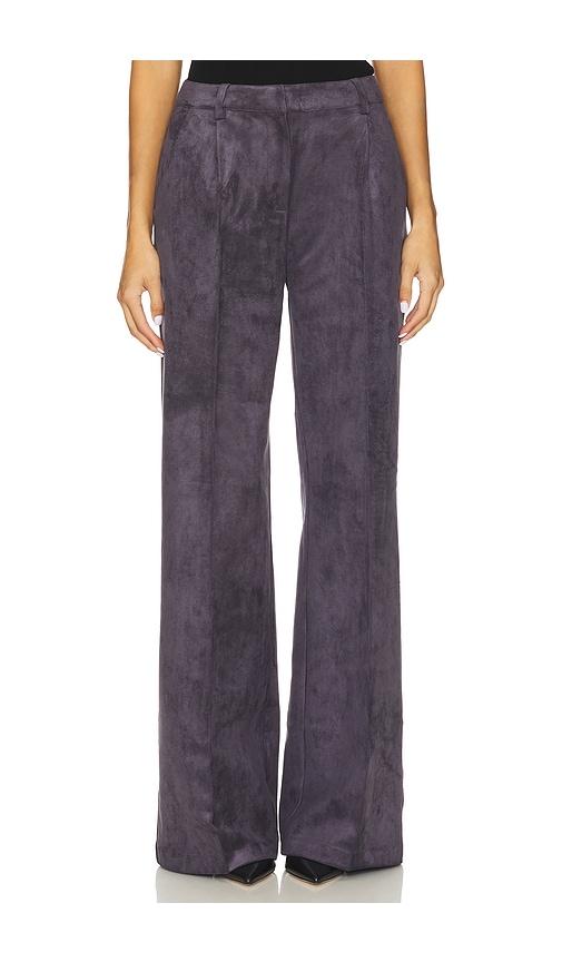 Amanda Uprichard x REVOLVE Suede Slater Pant in Grey by AMANDA UPRICHARD