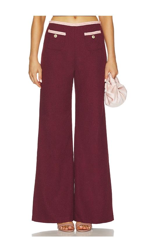 Amanda Uprichard x REVOLVE Windsor Pant in Wine by AMANDA UPRICHARD