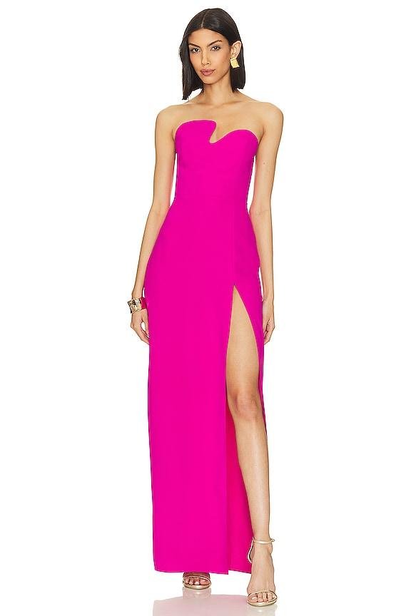 x revolve strapless puzzle gown by AMANDA UPRICHARD