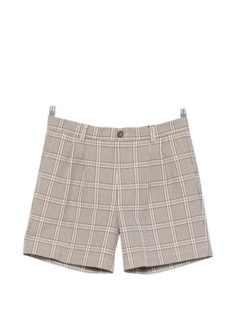 check-pattern pleated shorts by AMARANTO