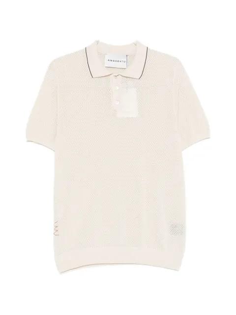 contrasting-trim polo shirt by AMARANTO