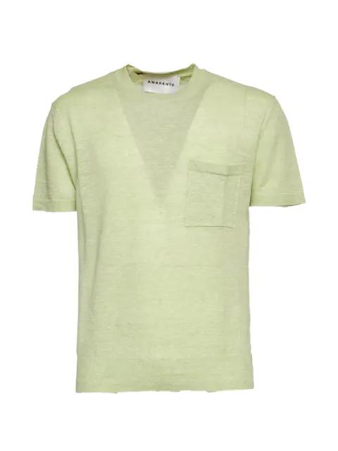 crewneck chest pocket T-shirt by AMARANTO