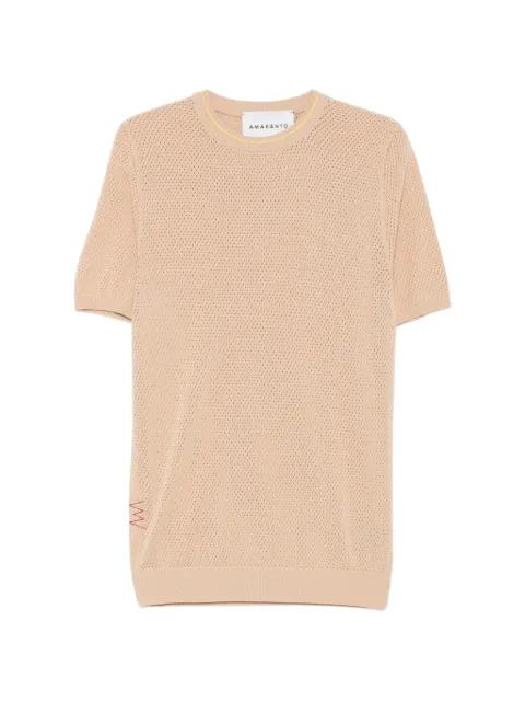 open-knit T-shirt by AMARANTO