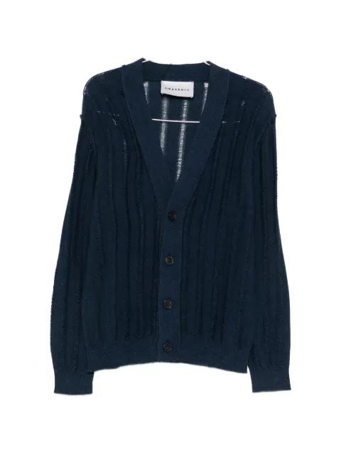 open-knit ribbed cardigan by AMARANTO