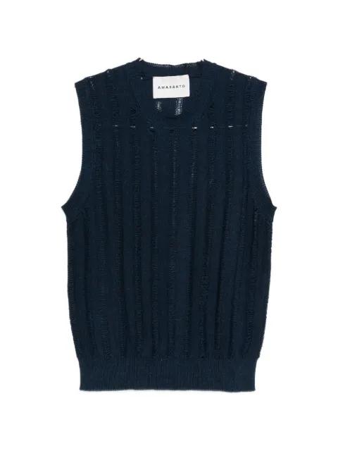 open-knit vest by AMARANTO