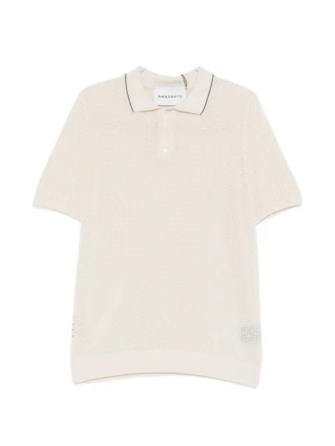 perforated-knit polo shirt by AMARANTO