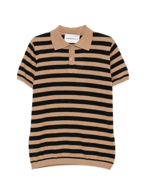 striped short-sleeve polo shirt by AMARANTO