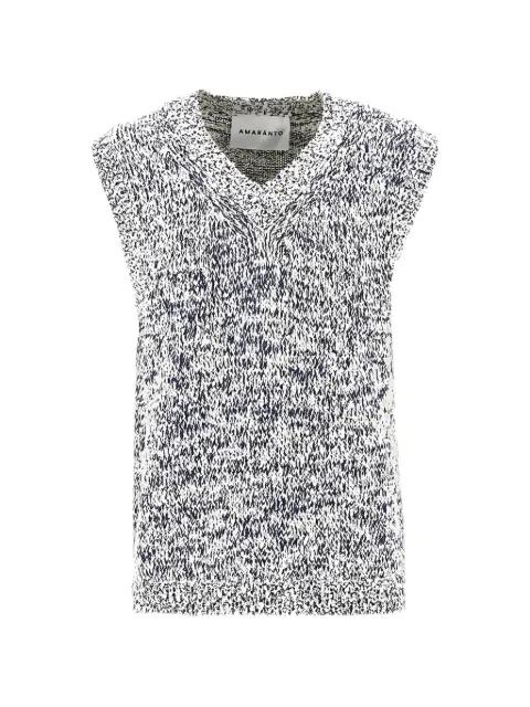 v-neck knitted vest by AMARANTO