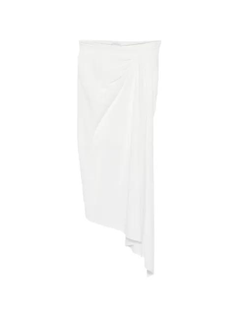 Emma gathered asymmetric midi skirt by AMAZUIN