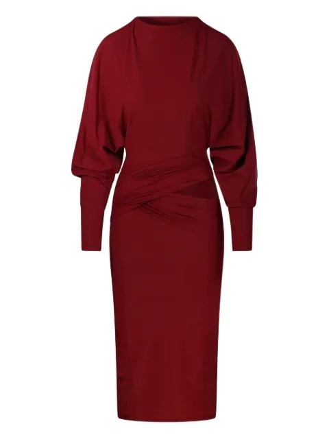Karen draped open back dress by AMAZUIN