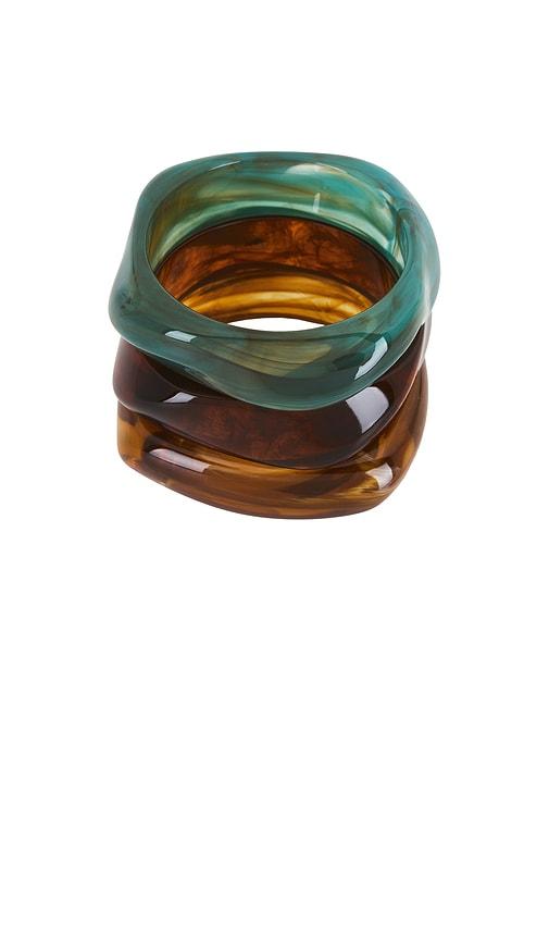 Amber Sceats Natadola Bracelet Set in Teal, Brown, Mustard by AMBER SCEATS