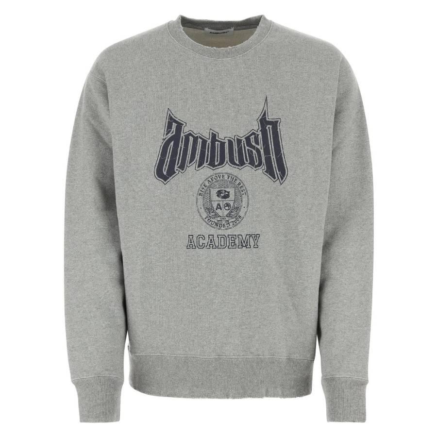 Ambush Grey Academy Crewneck Sweatshirt by AMBUSH