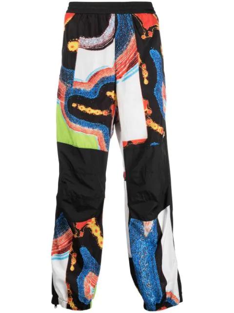 abstract-pattern paneled track pants by AMBUSH