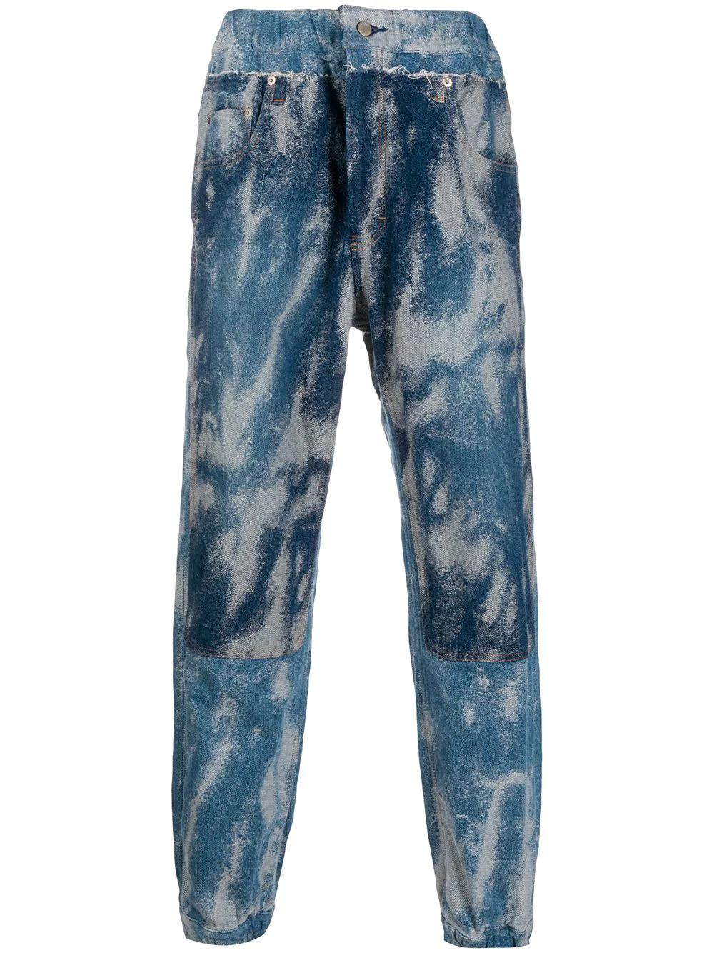acid wash denim track pants by AMBUSH