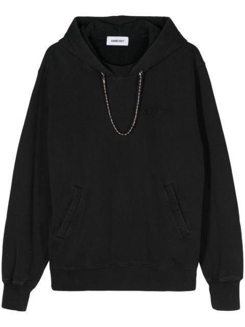 ballchain-detail cotton hoodie by AMBUSH