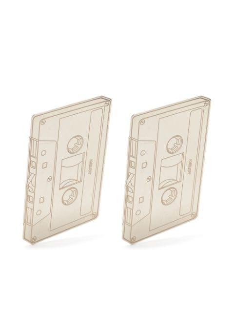 cassette tape drop earrings by AMBUSH