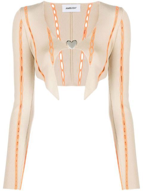 contrast-trim cropped cardigan by AMBUSH