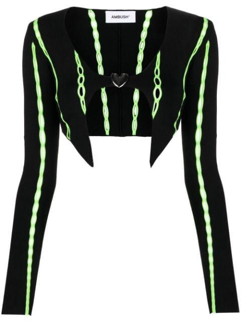 contrast-trim cropped cardigan by AMBUSH