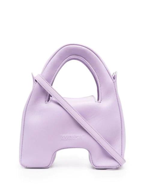 debossed-logo leather tote by AMBUSH